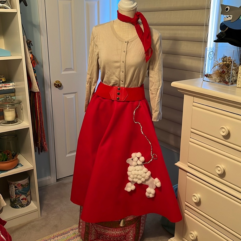 Red Women’s Red Custom Made Poodle Skirt